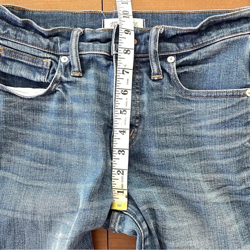 Madewell Womens 9" High-Rise Skinny Crop Jean Bruce Wash Medium Denim Distressed - Picture 9 of 11